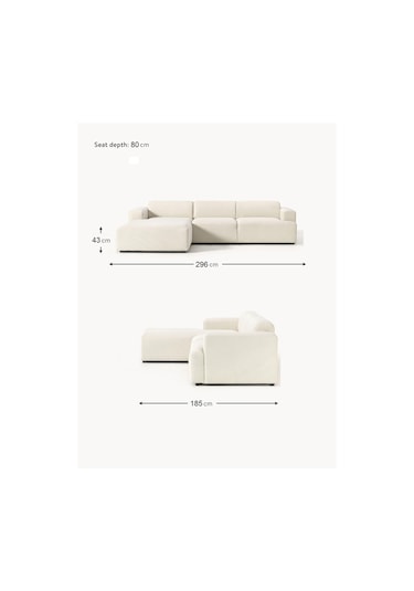 Massimo 3 Modül Sol Köşe Koltuk Takımı Kırık Beyaz Keten Kumaş Sol Kırık Beyaz
