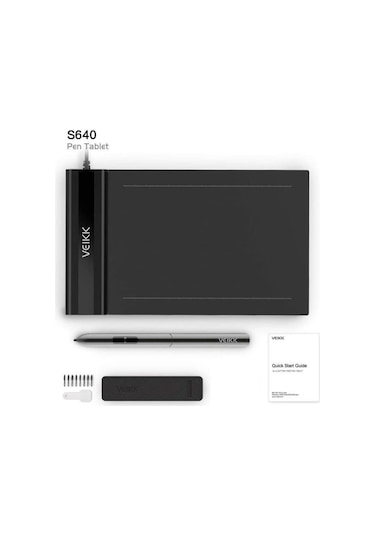 Veikk S640 6 x 4" 8192 Levels 5080 LPI Grafik Tablet + Kalem