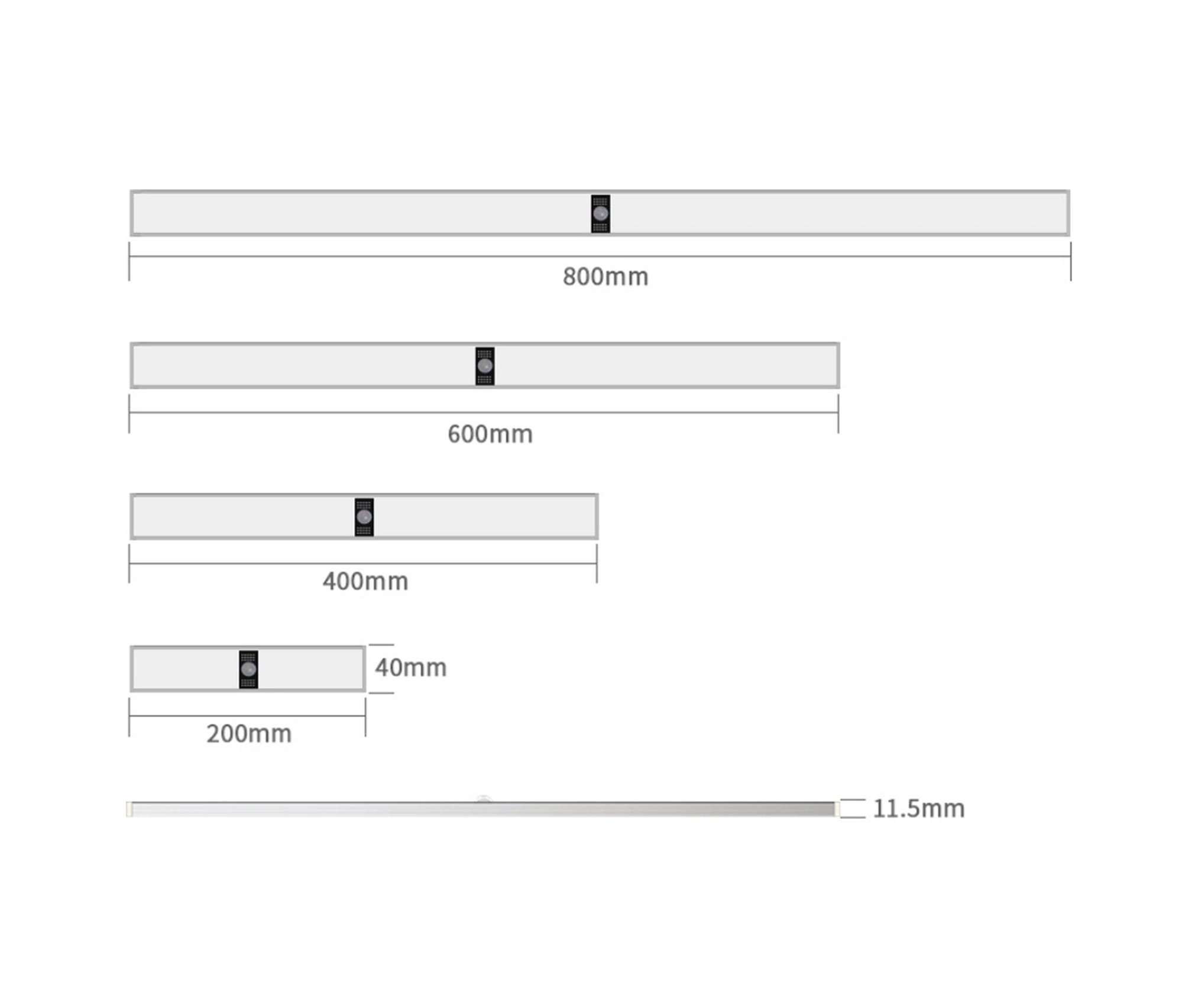 Fosenze Yeni Ultra İnce 400mm Isı Işık, Akıllı Vücut Algılama Lambası - Kablosuz, Manyetik, Sürekli/algılama Modları, Sürekli Parlaklık Ayarlı, Dahili Li-pol Batarya Sıcak Beyaz