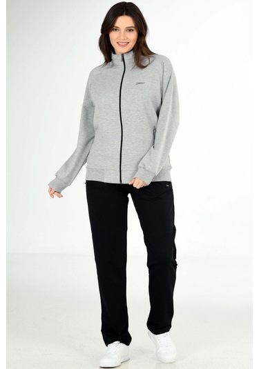 Trend Hill Gri Melanj Kadın Büyük Beden Eşofman Takım Edy201836B