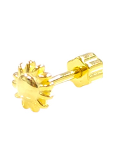 Güneş Gümüş Tragus Pıercıng - Altın Sarı Beyaz