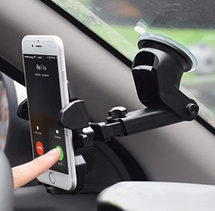 Torpido Üstü Teleskopik Araç Telefon Tutucu Kahverengi