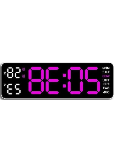 Ganzhoushop Zilinn Usb Temp Saati Saati Saat Renki Powered Otomatik Nem Masa Led Kırmızısı Kabuk Işık-37 İnç Hafta Gül Elektronik Duvar Dst Dimmer Dijital Çok Çalar Büyük Beyaz 9 12/24h Yh Çok Renki