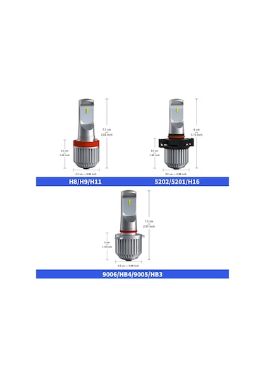 Geeroyoo 5202/5201/h16 Fiyaklı Led Faro Lambaları, 6 Csp Çip 12000lm 6000k, Ip65 Su Geçirmez, 10-32v Geniş Voltajlı, Araç Bulb Lambası