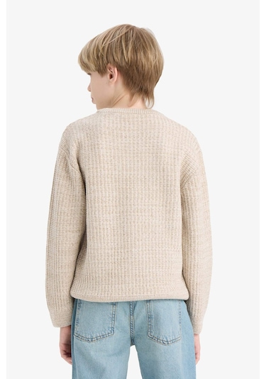 Defacto Erkek Çocuk Bisiklet Yaka Triko Kazak C9468a825aubg302 Bej