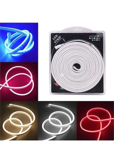 12 Volt 6x12mm Turuncu Esnek Neon Led 5 Metre 1 Cm'de Kesilebilir.