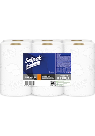 Selpak Professional Premium Sensörlü Dispenser Rulo Havlu 6'lı 25 CM x 175 M