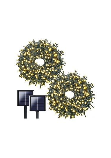 Singree Güneş Enerjili 200 Led'li Su Geçirmez Bahçe Aydınlatma Seti - 2 Adet