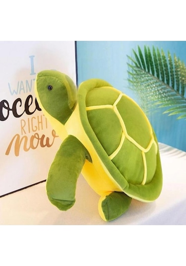 Sevimli Kaplumbağa Peluş Oyuncak 60 Cm Kaliteli Peluş Kumaş Dev Kaplumbağ Yeşil