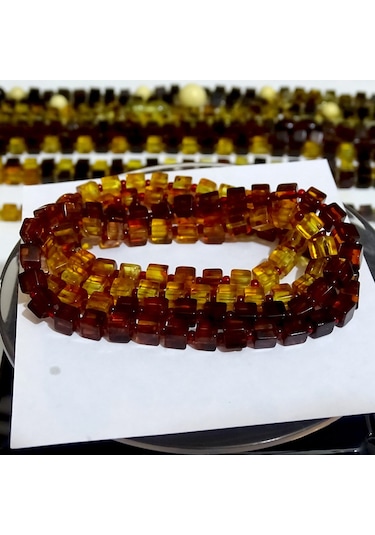 Polonya Pres Damla Kehribar Kolye N11.34934 Gri