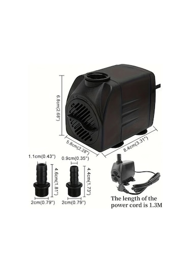 Besthome1 Avrupa Fişli 25w 1500-2000l/h Çok Fonksiyonlu Suyu Pompası Bahçe Akvaryum