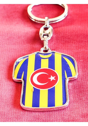 Moncuk Design Sarı Lacivert Takım Formalı Metal Anahtarlık