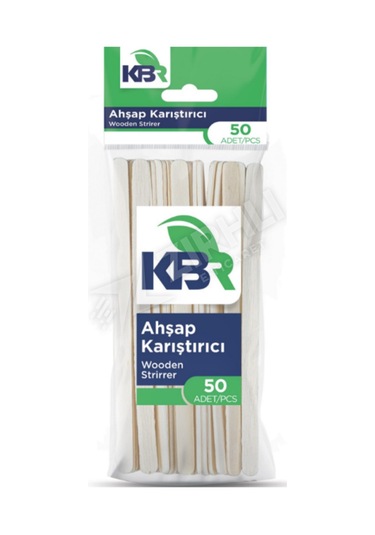 5 Adet Kbr Ahşap Karıştırıcı Askılı 50'li Renkli