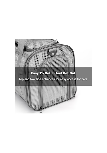 Geeksen Nefes Alabilir File Kedi Köpek Taşıma Çantası - Geniş Alan, Omuz Askılı, Çıkarılabilir Taban, Katlanır Seyahat Taşıyıcı