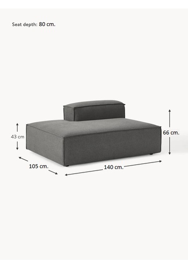 Most Mollis Sol Pro Köşe Modül 41 Koyu Antrasit Keten Kumaş Yumuş
