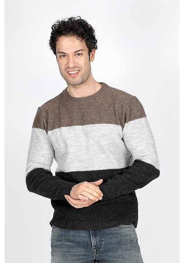 Lee Cooper Erkek Sage O Yaka Triko Kazak 241056 Vizon-gri-füme Vizon-gri-füme