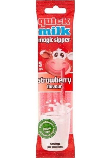 Quick Milk Çilekli Süt Aromalı Pipet 5 x 6 G