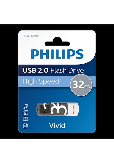 Phılıps 32gb Usb 2.0 25/10mb/s Fm32fd05b/00