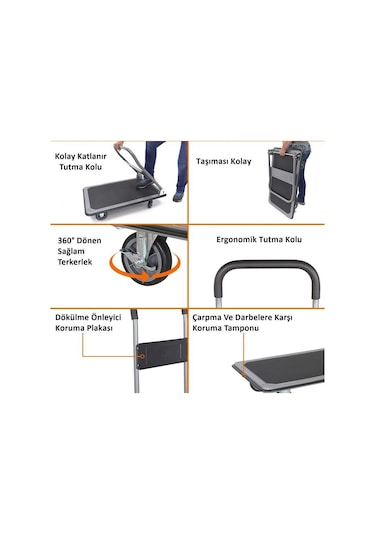 Duffmart PR2330 Pro Katlanır Paket Taşıma Arabası 300 KG