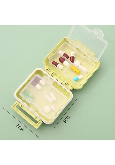 Sones Js0018 Buğday Taşınabilir Mühürlü Hap Kutusu 6 Bölmeli Hap Sağlık Bakım Kutusu Pembe