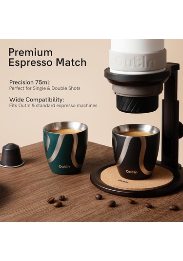 Outın Çift Duvarlı Paslanmaz Espresso Kupası Seti 2x75 Ml