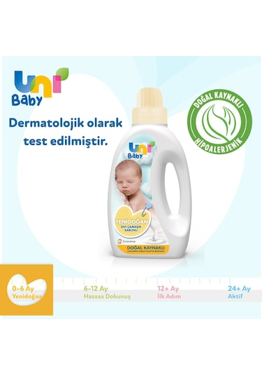 Uni Baby Parfümsüz Hipoalerjenik Yenidoğan Sıvı Çamaşır Sabunu 2 x 1500 ML