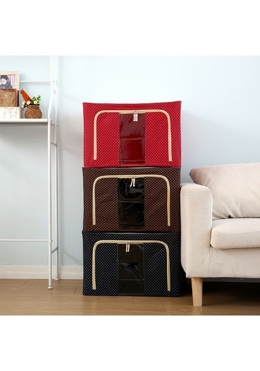 Sones Katlanabilir Saklama Kutusu Fermuarlı Dokumasız Kumaş Nem Geçirmez Giysi Saklama Kutusu, Boyut: 100l 60x42x40cm Yeşil Kiraz Yeşil