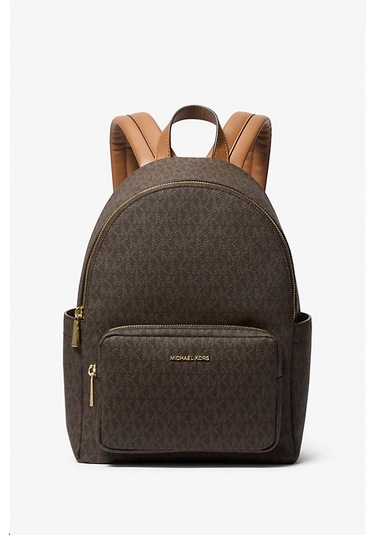 Kadın Tanner Orta Boy İmzalı Logo Sırt Çantası - Kahverengi Kahverengi