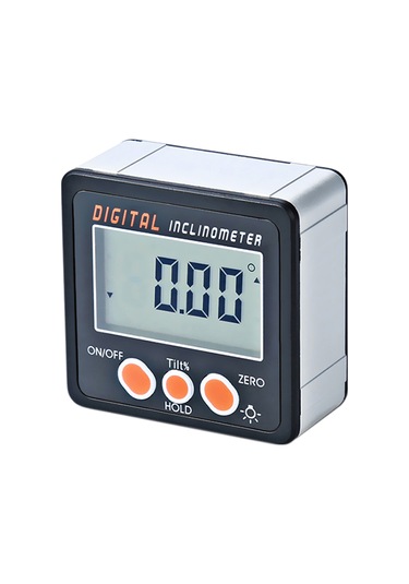 Maiyame Alüminyum Kasa Dijital Eğim Ölçer 0-360 Hassas Açı Ölçümü Tek Taraflı Mıknatıslı Pil Dahil Değil