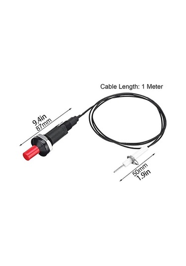 Besthome1 Odunsoyu Gaz Sobası İçin Piezo Çakmak Aleti - 1m Kablolu, 18mm Montaj, 2.3mm Uçlu İğne Seti Diğer