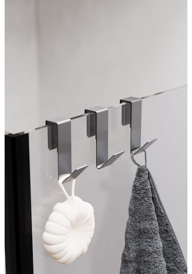 Zift Unique Paslanmaz Çelik İnoks Havlu Askısı,duşakabin Cam Askılık,banyo Duşakabin Askı 3 Adet Diğer