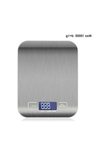 Novahub 5/10kg Elektronik Mutfak Terazisi, Lcd Ekranlı, Paslanmaz Çelik, Dijital Gıda Tartısı, Diyet Ve Diyet Denge Terazileri Gümüş