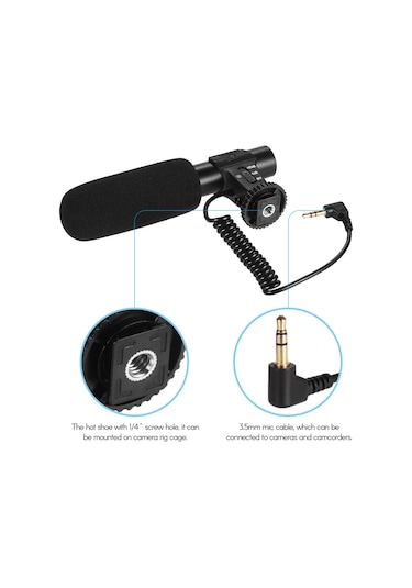 Lemestar "profesyonel Dslr Kamera Mikrofonu - Süper Kardioid Ses Kaydı, Vlog Ve Röportajlar İçin"