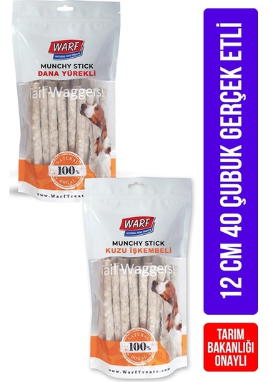 Warf Dana Yürekli Munchy Çubuk 400 G + Kuzu İşkembeli Munchy Çubuk 400 G