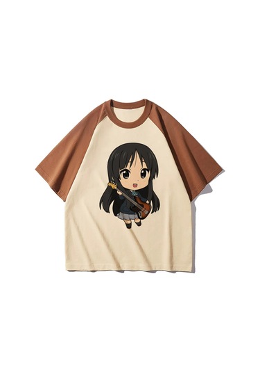 Snapbuy K-on Anime T-shirt Kadın - Desenli Bayan Üst Giyimerkek Fildişi