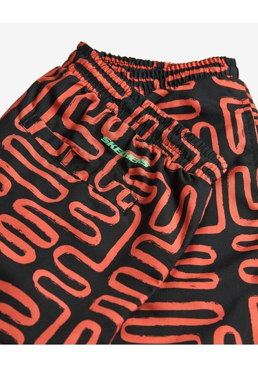 Skechers M 5 Inch Allover Print Swimshort Erkek Siyah Deniz Şortu S241113-001 Siyah