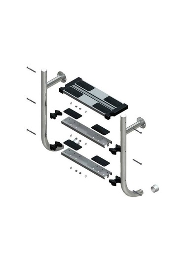 Gemaş Çiftli Merdiven Basamağı. Ø42 mm boru için.Genişlik 500mm