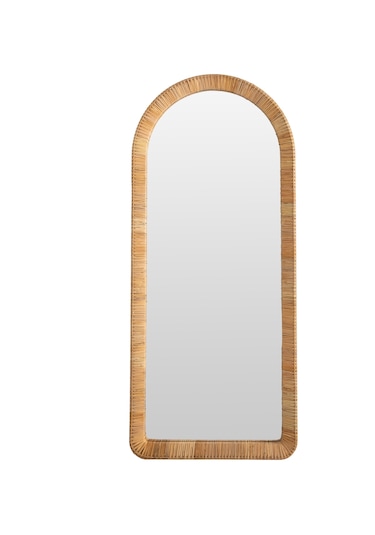Mudo Home Rıvona Hasır Duvar Aynası 61x5x140 Cm Bej