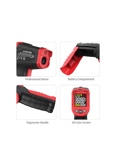 Geeroyoo Profesyonel Kızılötesi Termometre - Hızlı Ve Hassas Sıcaklık Ölçümü -50 C 480 C