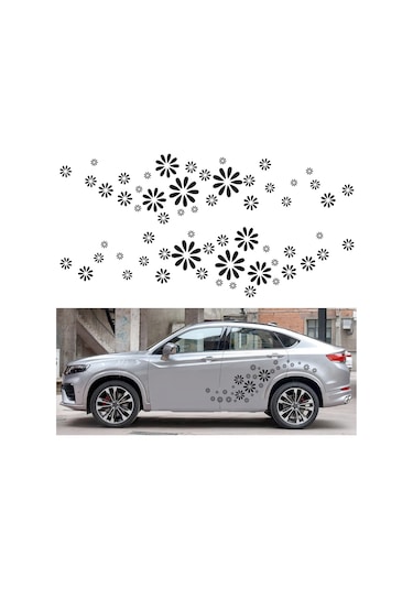 Sones 2 Adet/takım D-483 Çiçek Desenli Araba Modifiye Dekoratif Çıkartma Mavi