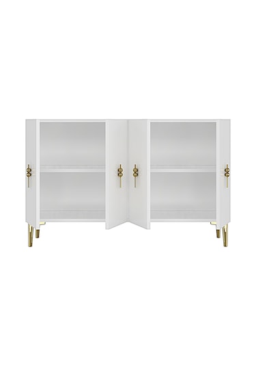 Ka1217bg Salkım Konsol Ve Tv Sehpası Beyaz-gold 120cm