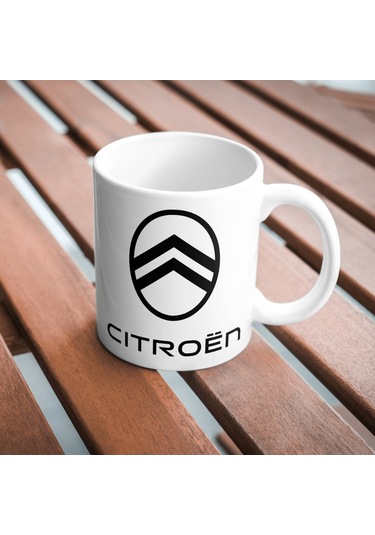 Applucky Citroen Logo Tarihçesi Baskı Kupa Bardak Beyaz