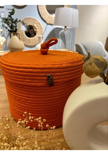 Victor Çok Amaçlı Düzenleyici Kapaklı Sepet,kapaklı Saksılık,kapaklı Organizer 26-20, Küçük Boy Turuncu