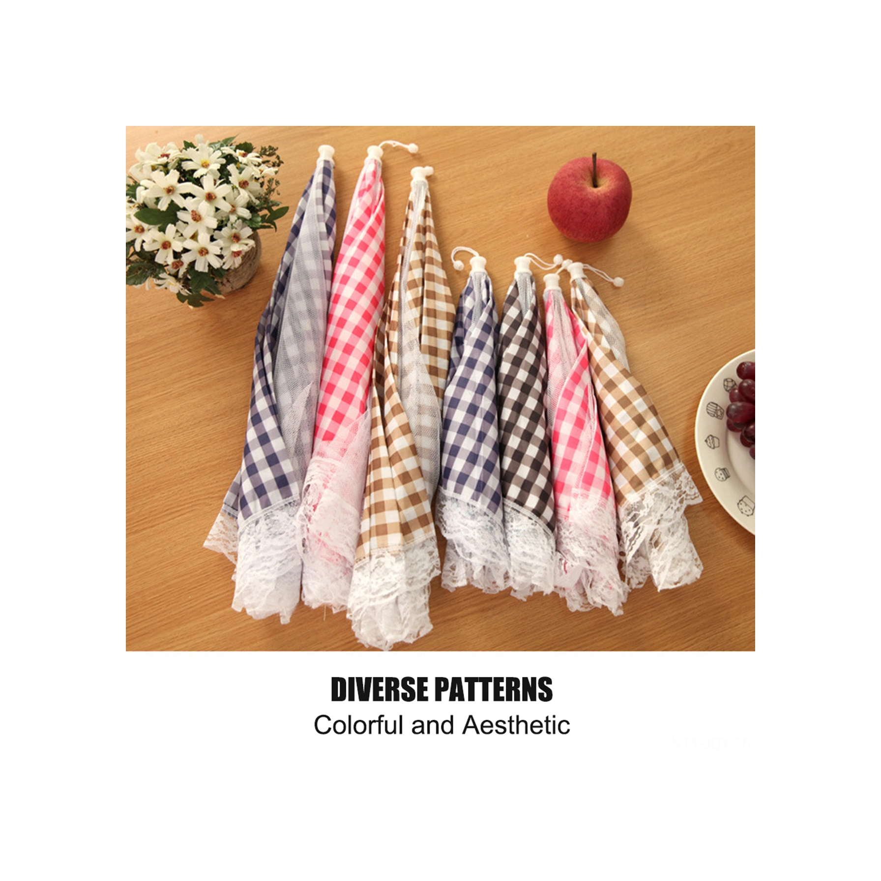 Youmex Küçük Boy Bej Kemer Desenli Katlanabilir Gıda Koruması - Mosquitoya Ve Tozuna Karşı Koruyucu, Bahçe, Kamp Ve Pikniklerde Kullanılabilir, Yeniden Kullanılabilir Kahverengi