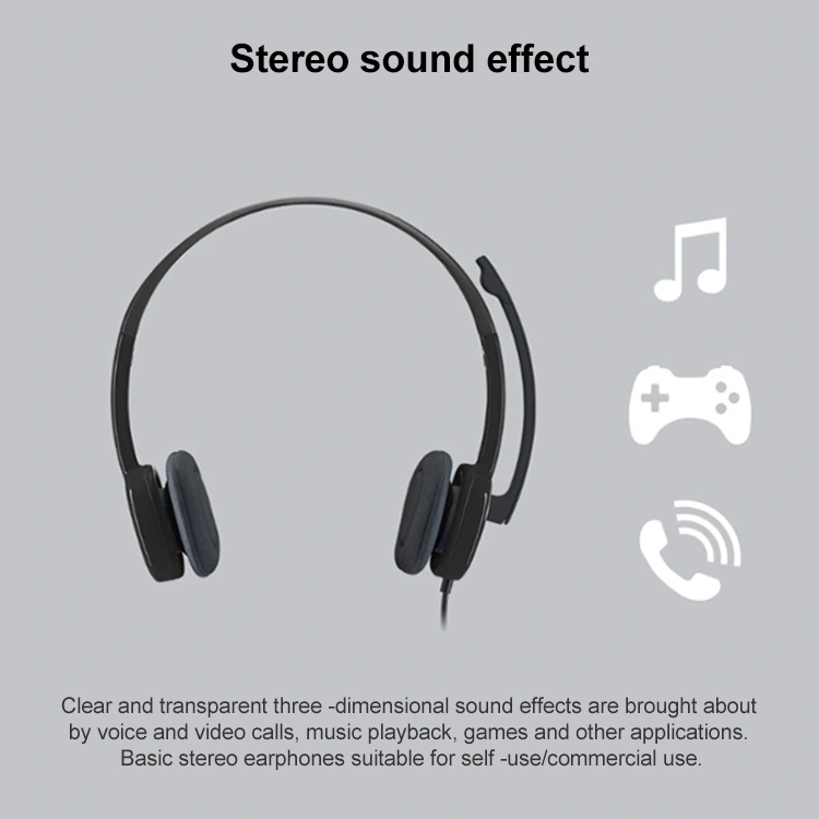 Sones Logitech H151 Kablolu Kulaklık Tek 3,5 Mm Kulaklık Oyun Kulaklığı Stereo Mikrofonlu