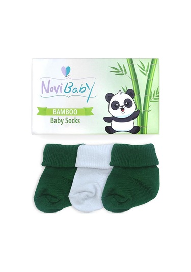 Novibaby 3'lü Bambu Yenidoğan Bebek Çorabı I Nature I 0-6 ay "Karışık Renkli"