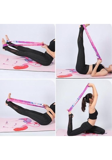 Pembe Yoga Streç Bant Ayarlanabilir Ultra Hafif Nefes Alabilir Pembe