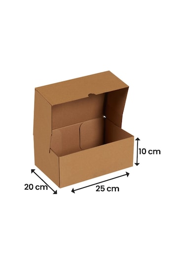 Packanya 25 x 20 x 10 - 25 Adet Kesimli Karton Kutu  -  Internet ve Kargo Kutusu