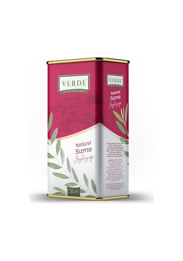 Verde Natürel Sızma Zeytinyağı Teneke 5 L
