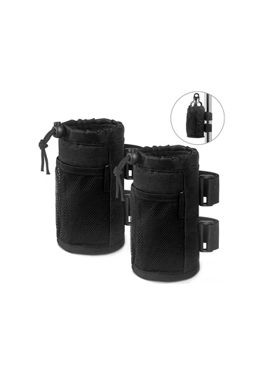 Qingmipy Sıcaklık Koruyucu Su Şişesi Tutucu, Çıkış Delikli, Ağızlı Cep, Bisiklet/bebe Arabası/engellere Uygun, Siyah, 17.5x8.3cm Çok Renkli